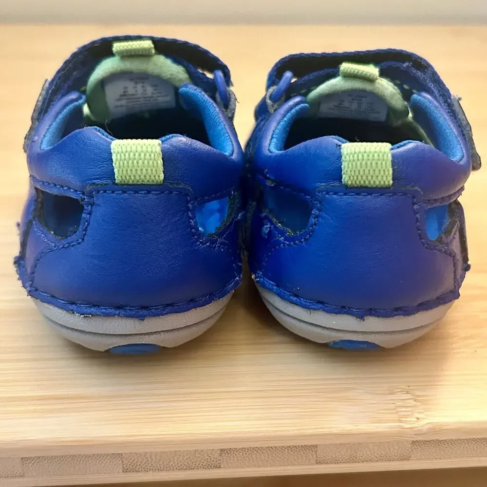Stride Rite Tobias Sandals Blue Green Infant Baby Shoes 6m Water Resistant